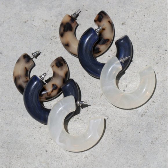 Machete Jewelry - Machete Maeve Hoops, Navy